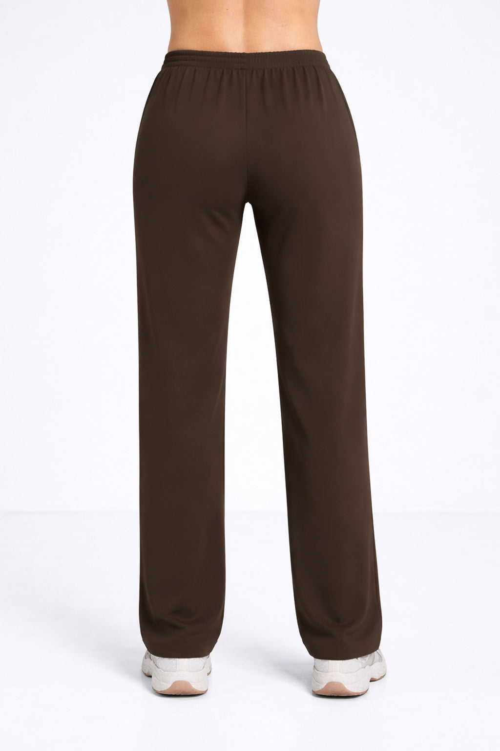 Spodnie damskie Hawaje z szerokimi nogawkami - kolor choco