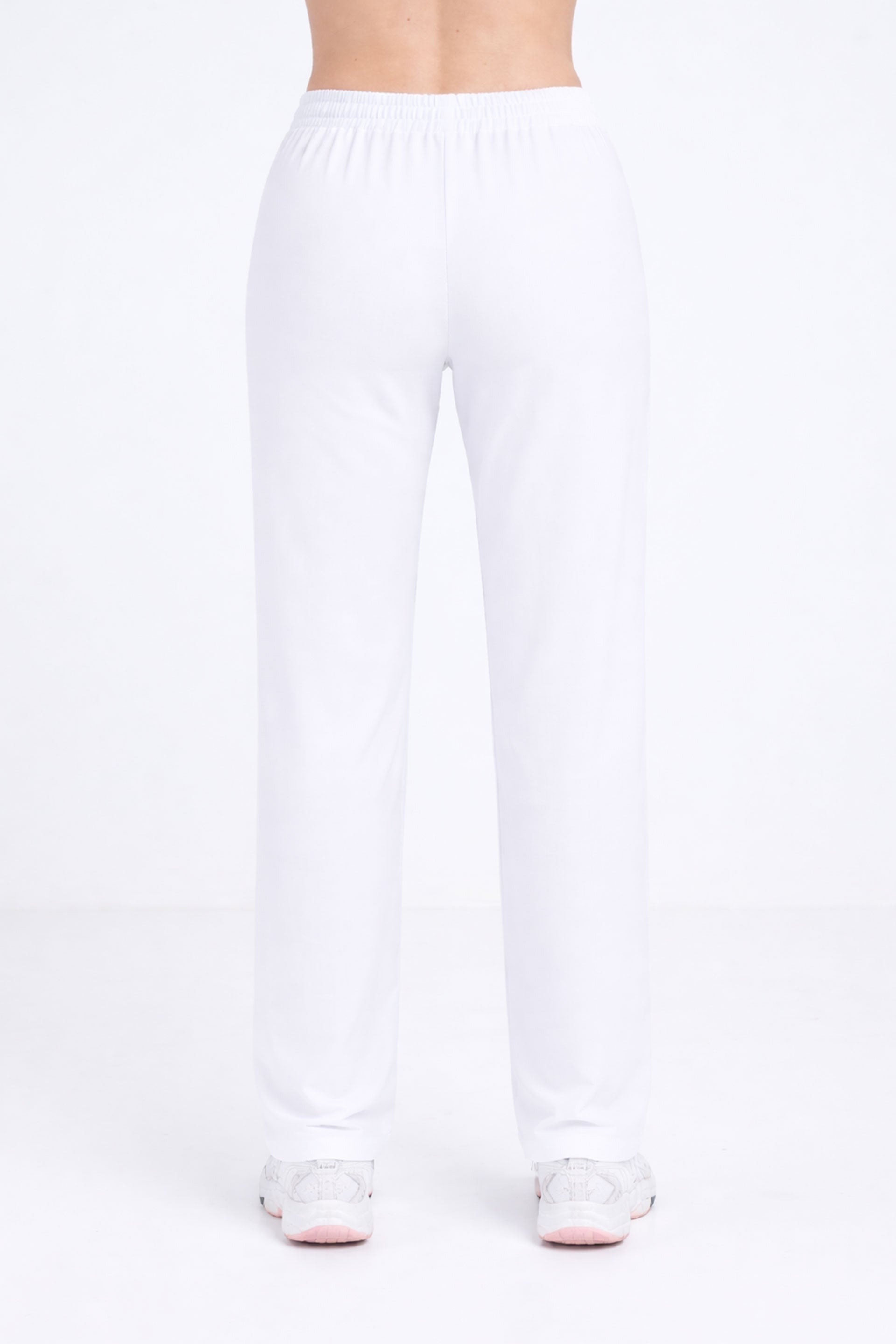 Spodnie damskie Hawaje z szerokimi nogawkami - kolor white