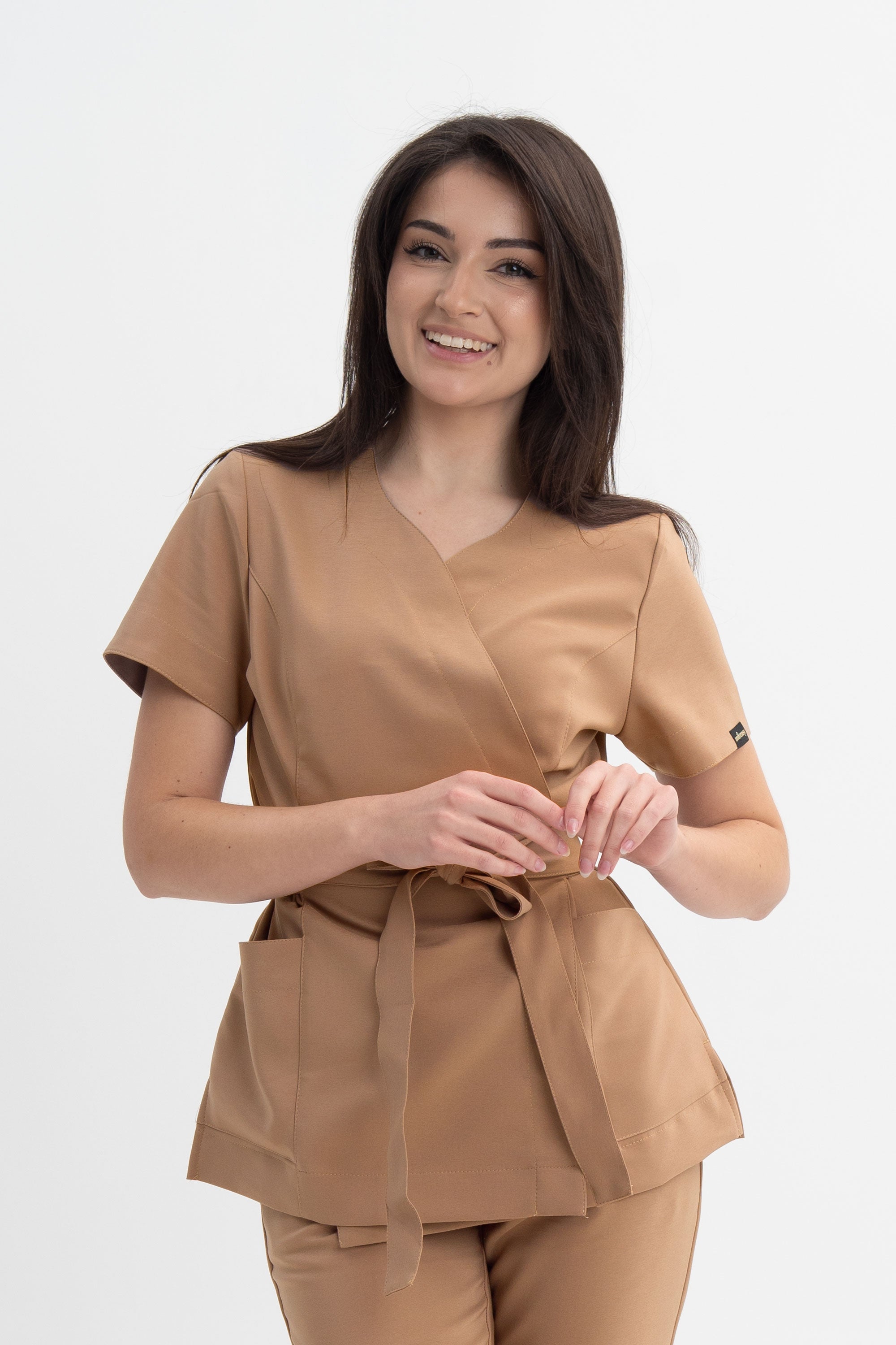 Tunika kosmetyczna Lili Premium - kolor mocha nude