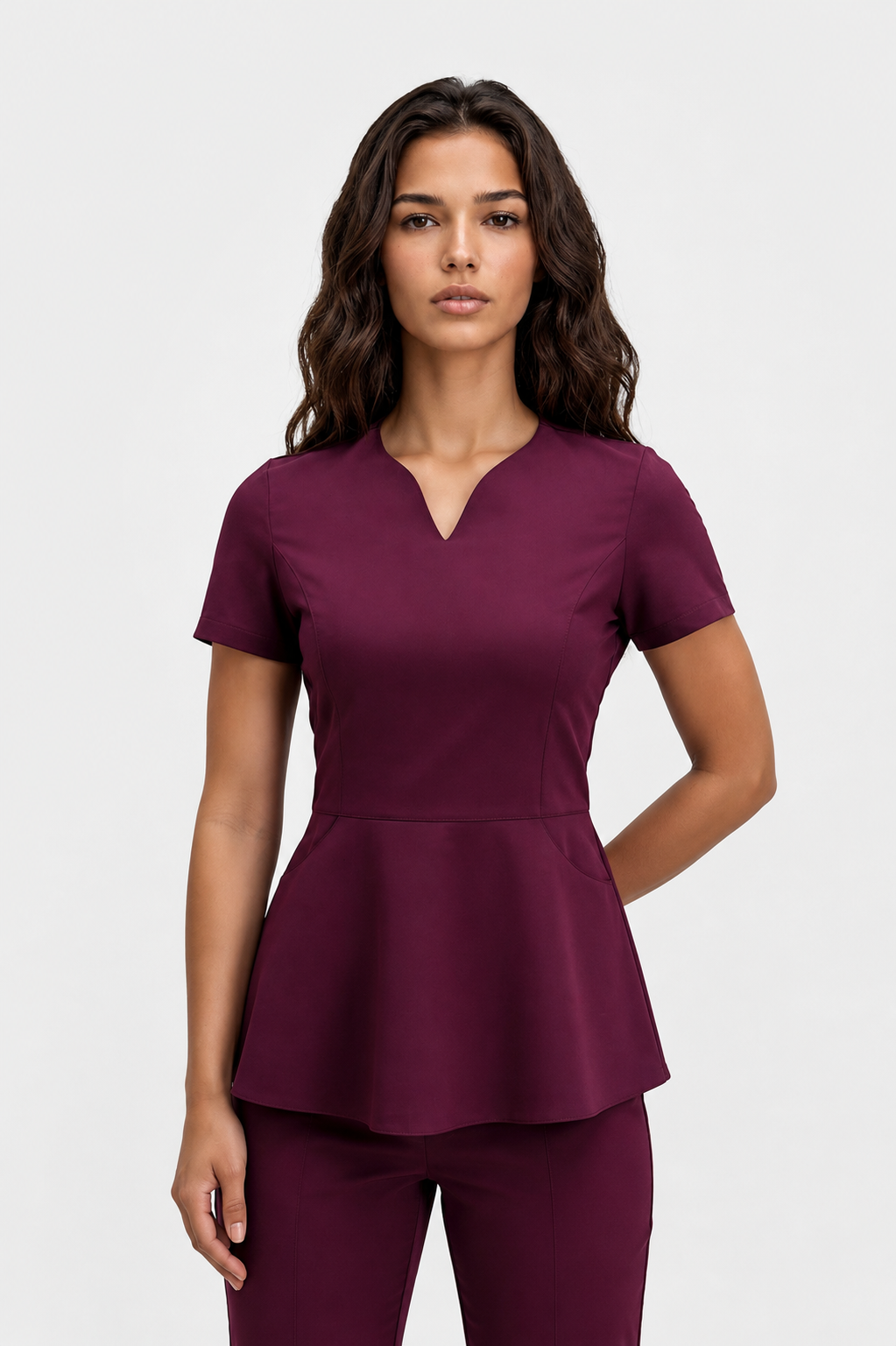 Bluza z baskinką Kate beet berry