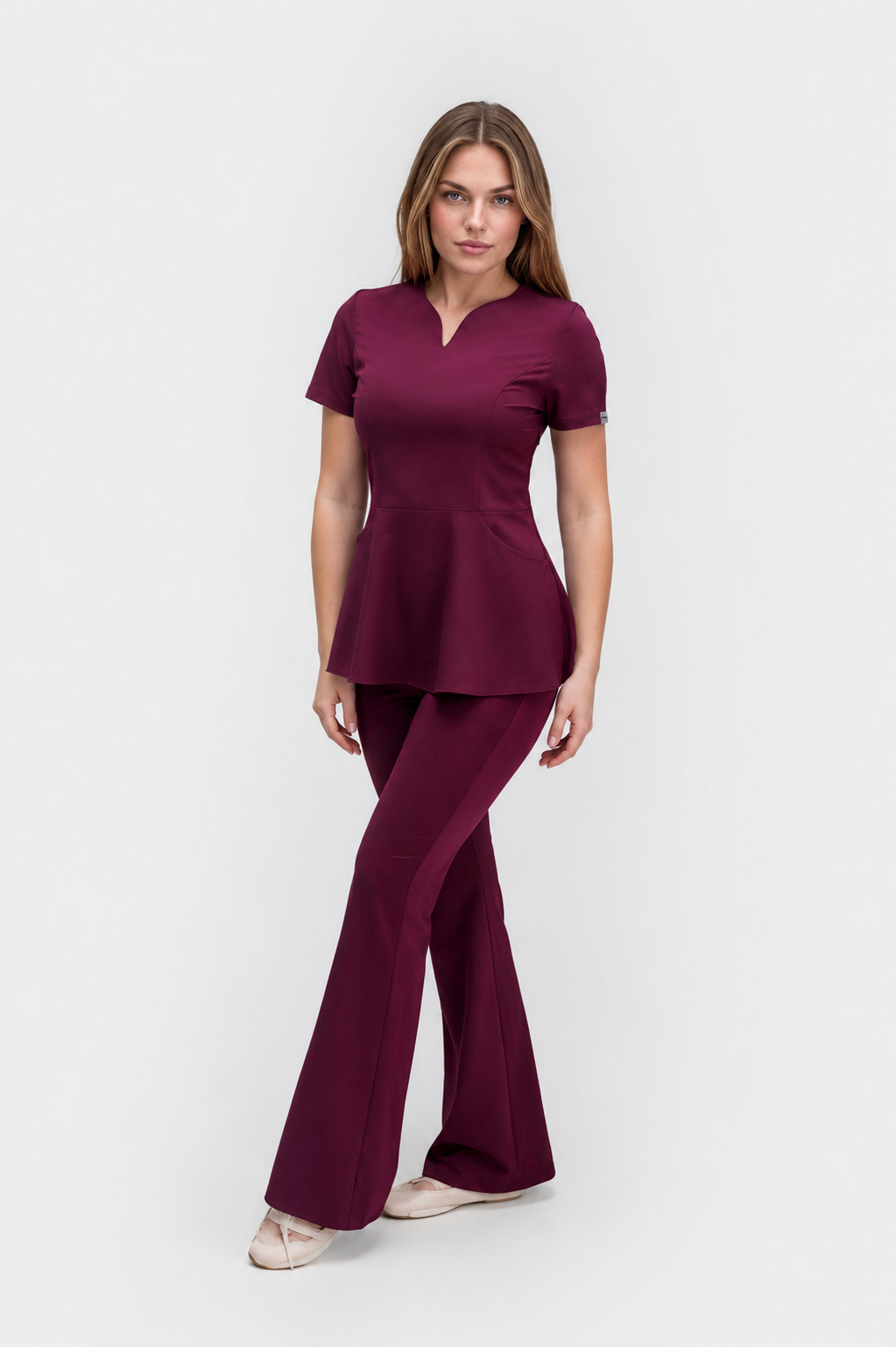 Bluza z baskinką Kate beet berry