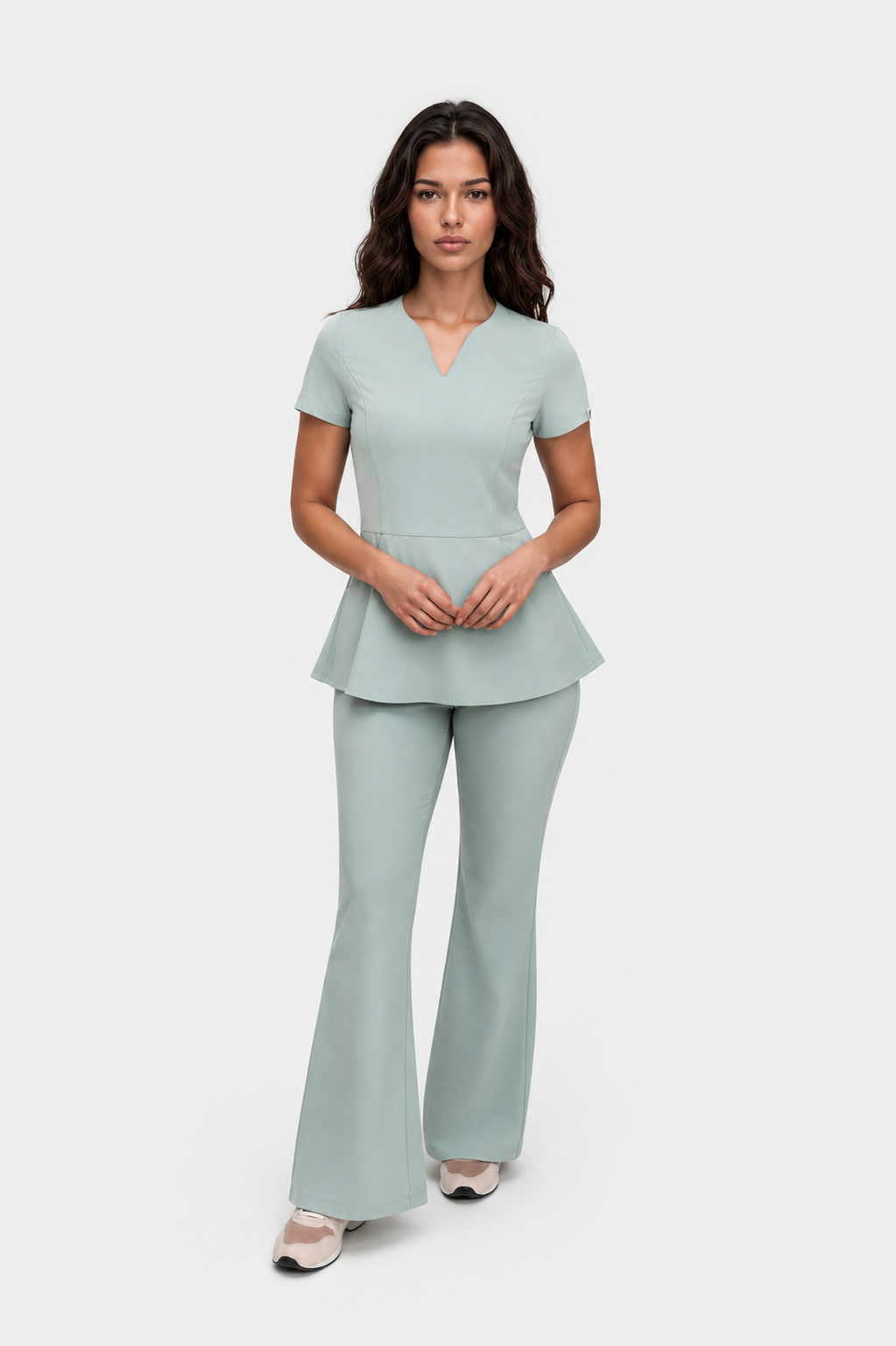 Bluza z baskinką Kate blank blue