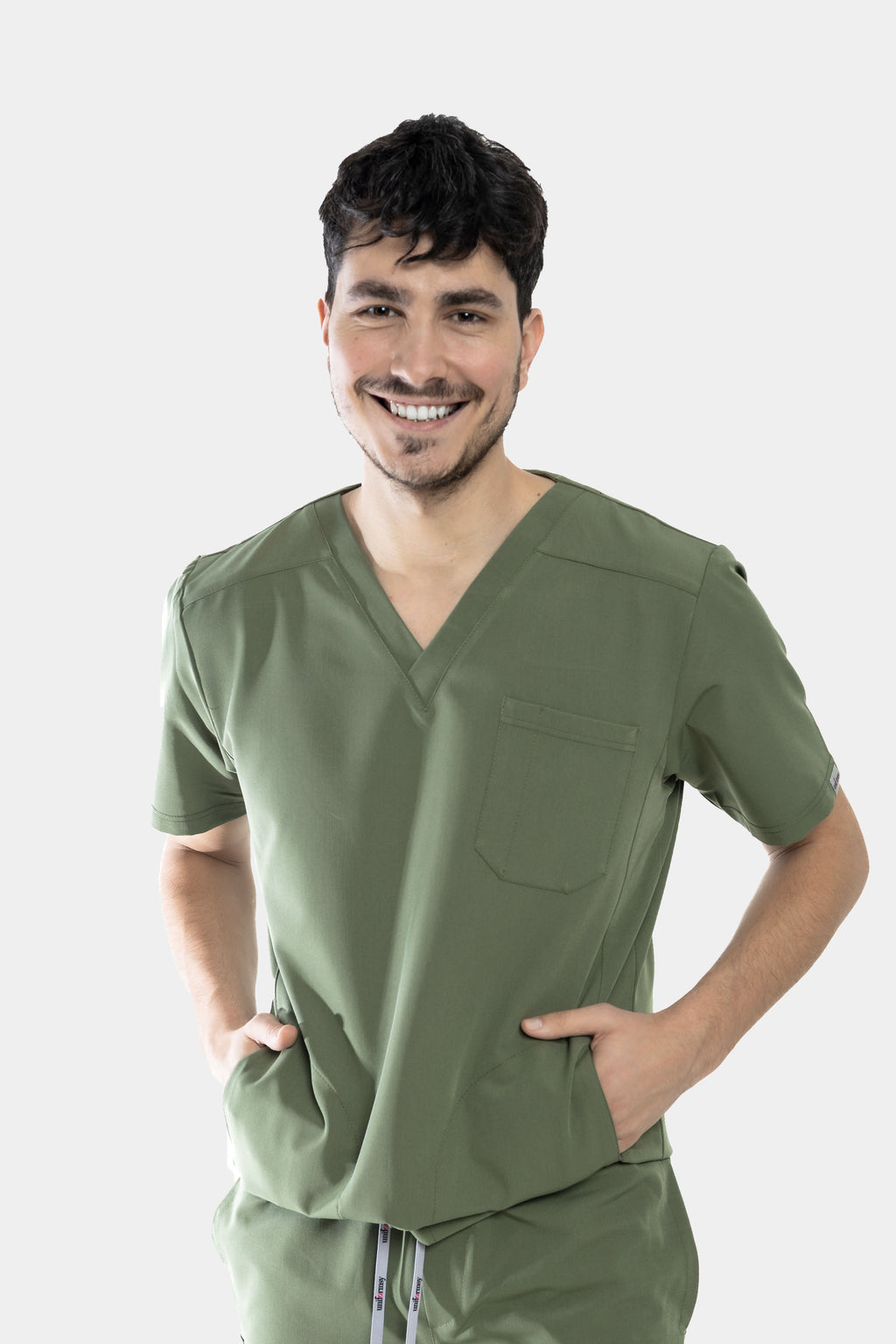 Męska bluza medyczna Harry - kolor olive