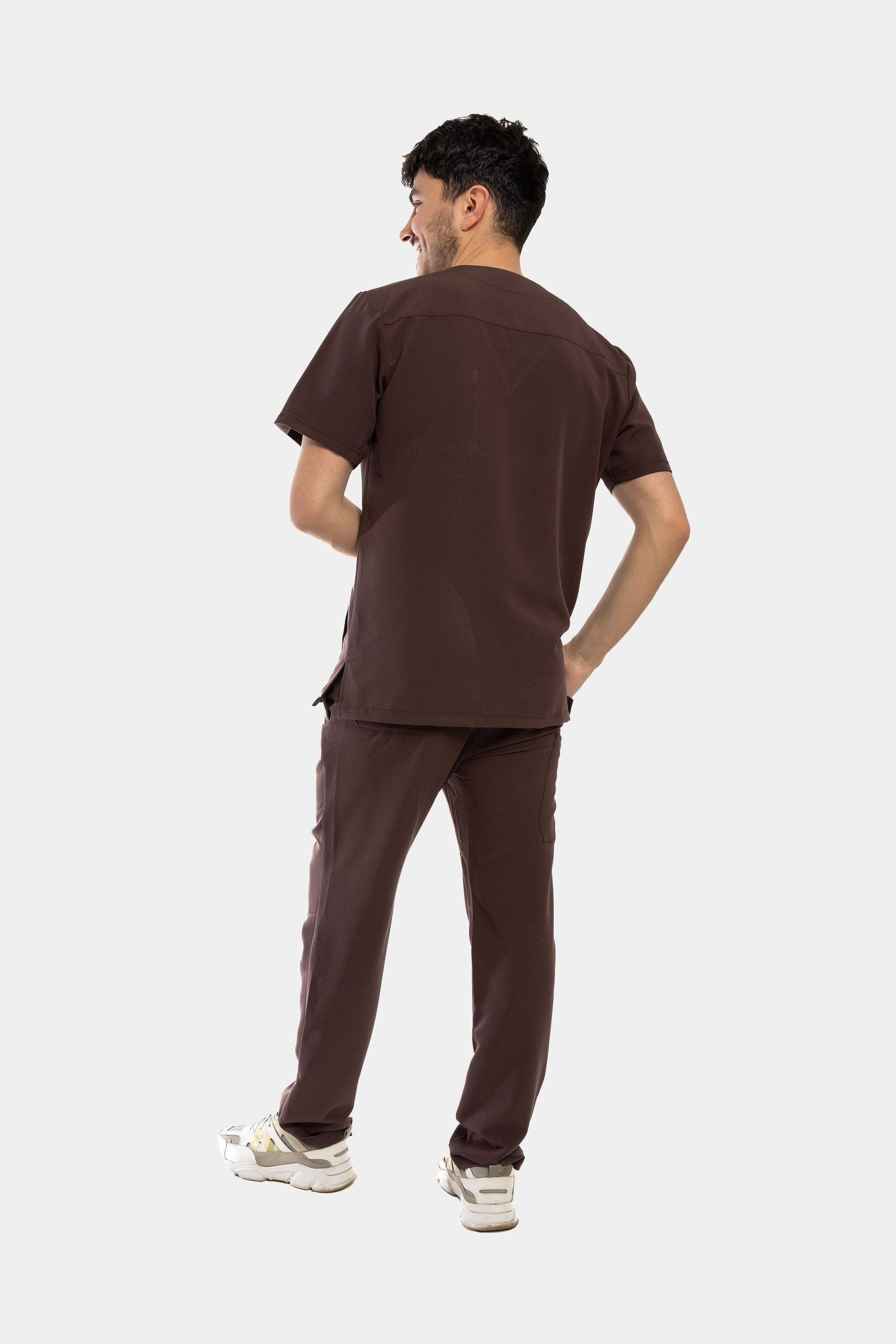 Męska bluza medyczna Harry i spodnie proste - kolor choco