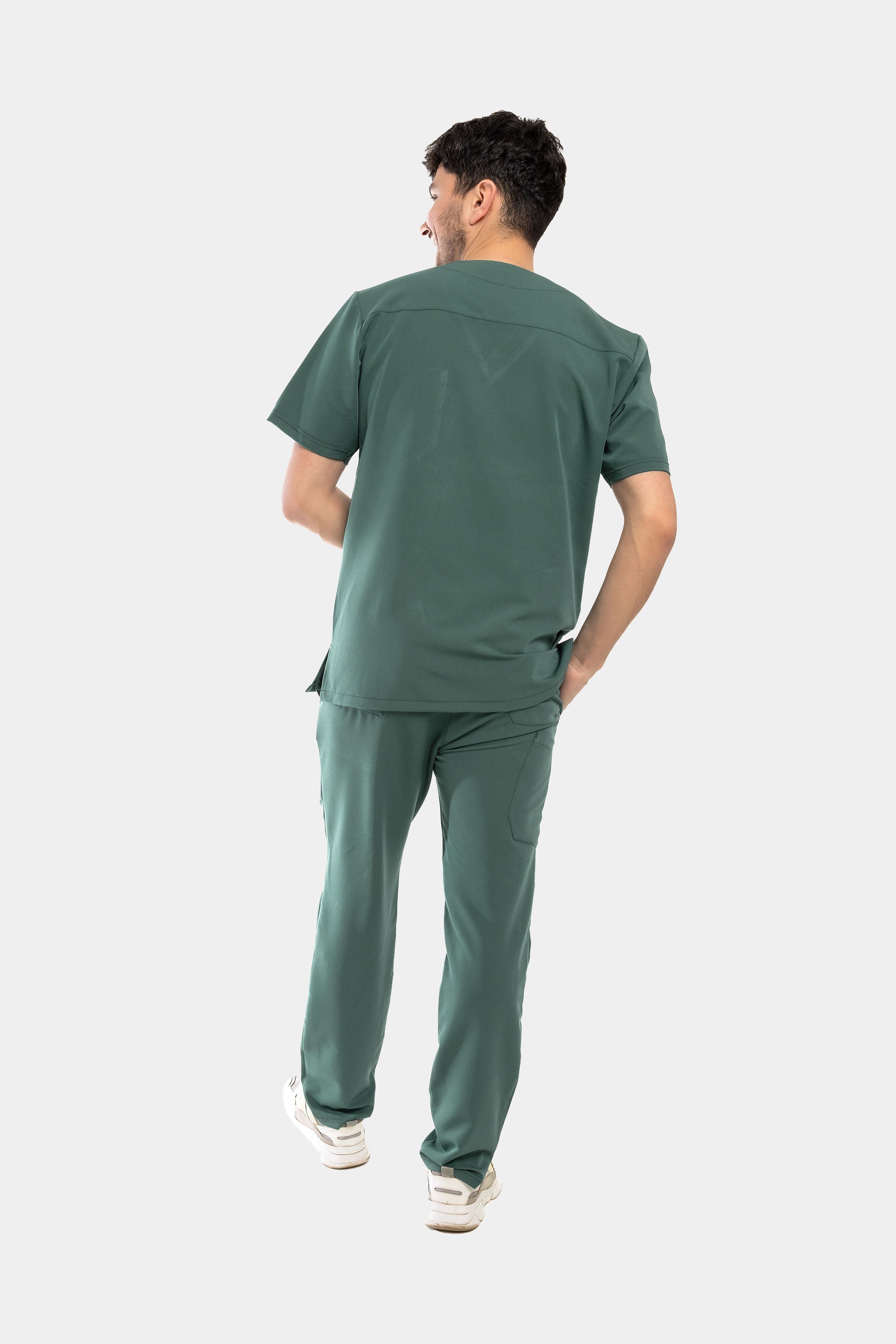 Męska bluza medyczna Harry  i spodnie proste - kolor dark green