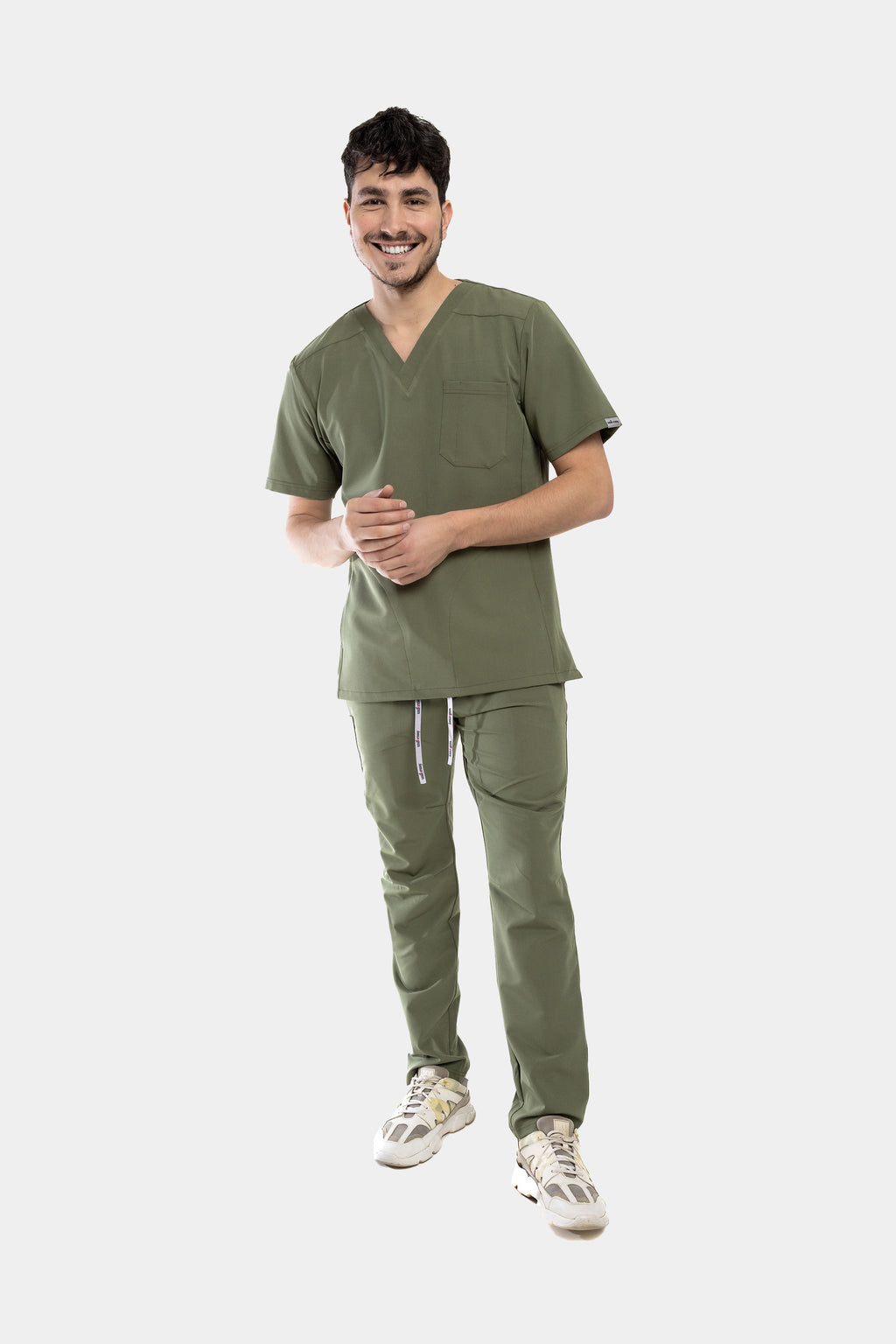 Męska bluza medyczna Harry i spodnie proste - kolor olive