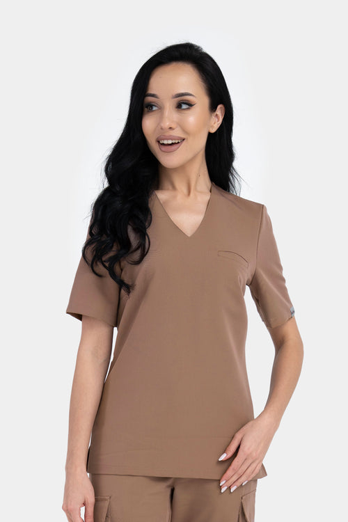 Medyczna bluza damska Cami - kolor carmel