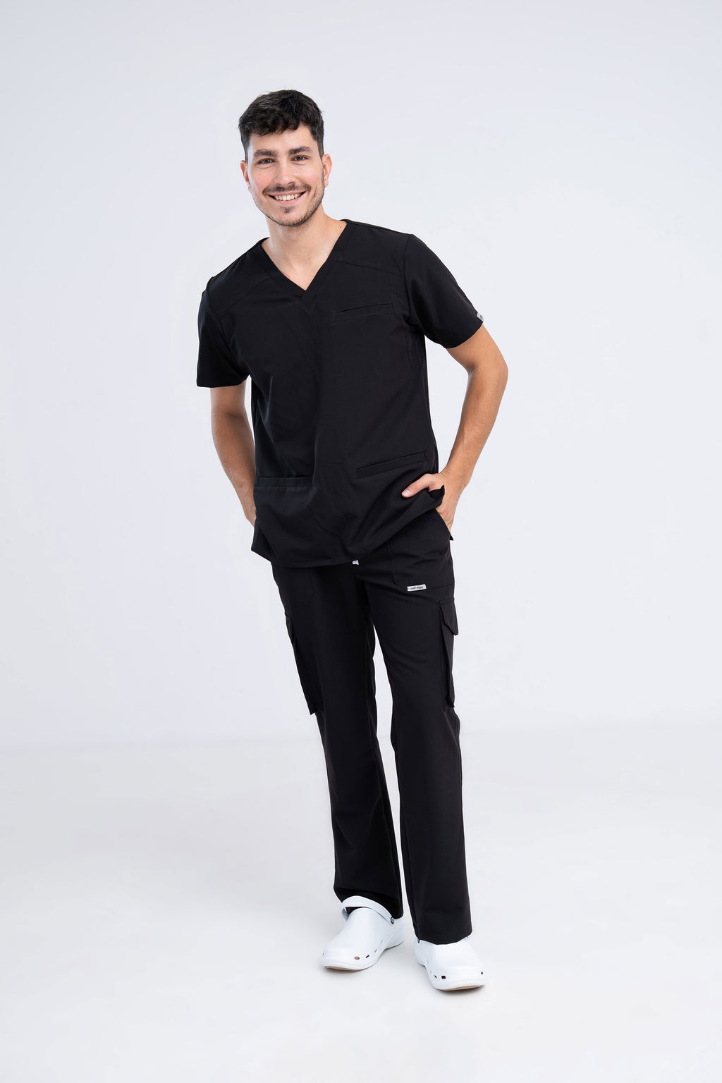 Medyczna bluza męska Stanley i męskie spodnie medyczne Bojówki - kolor black 