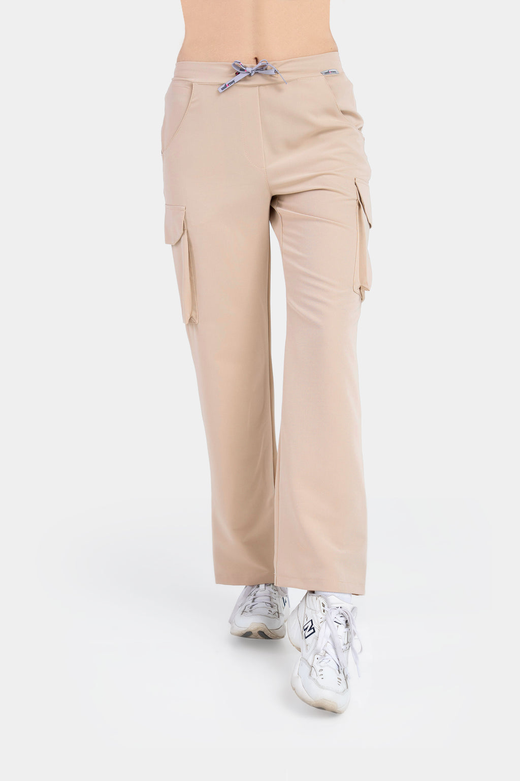 Medyczne spodnie damskie bojówki - kolor beige