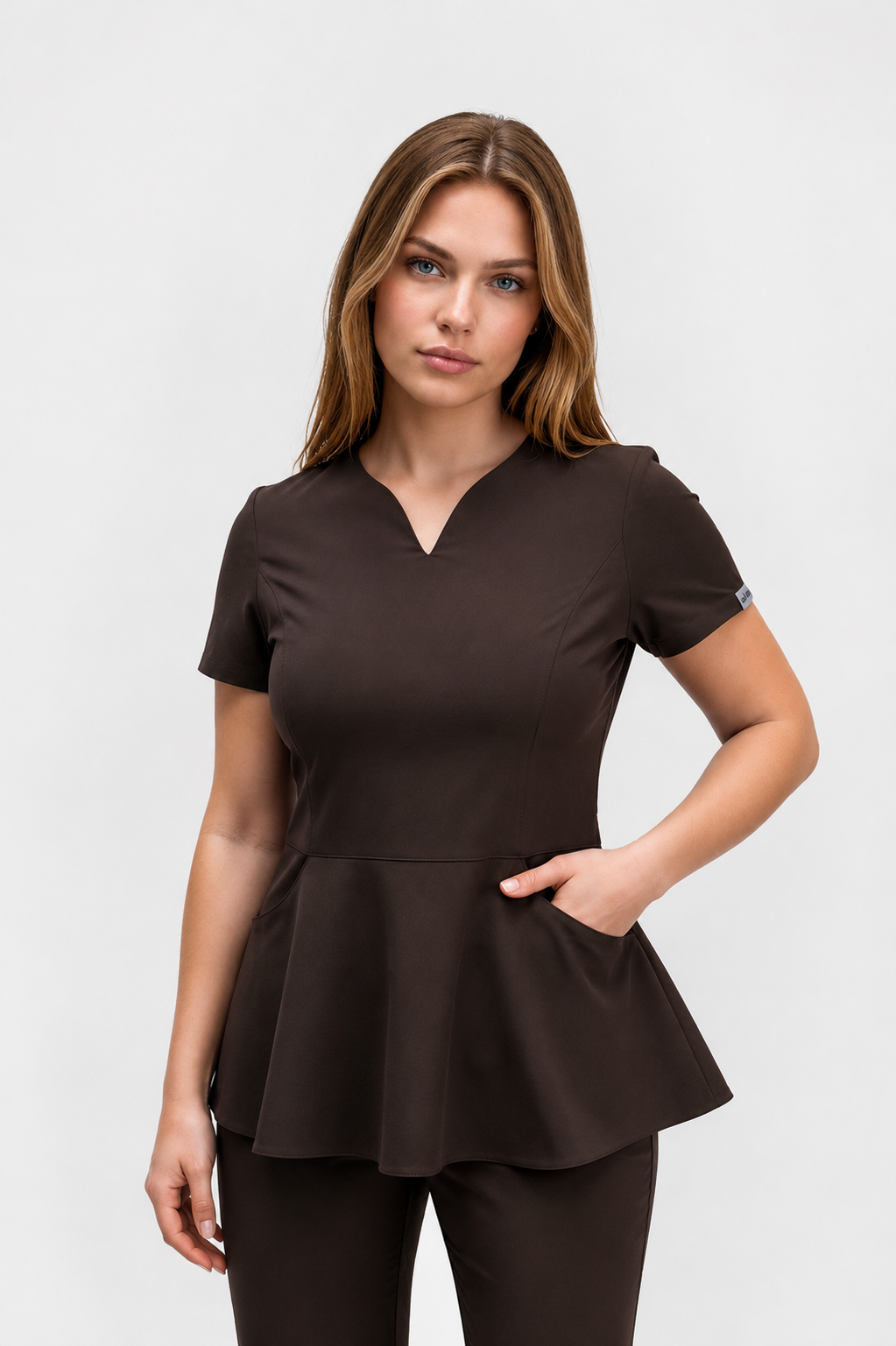 Bluza z baskinką Kate choco