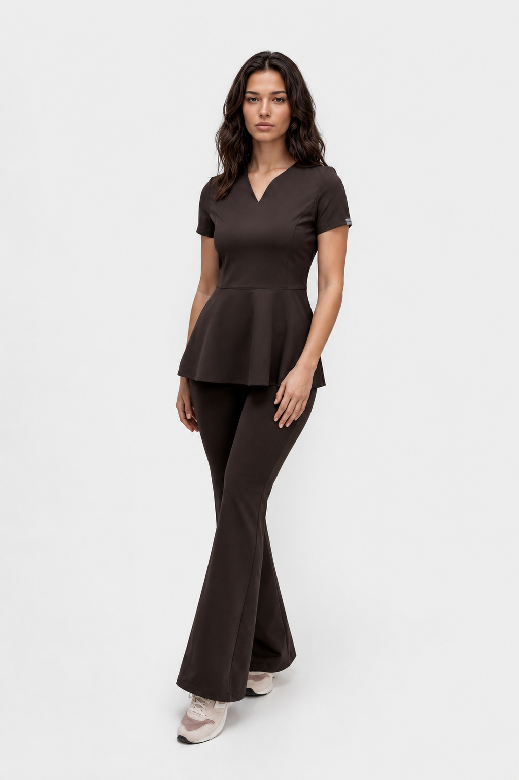 Bluza z baskinką Kate choco