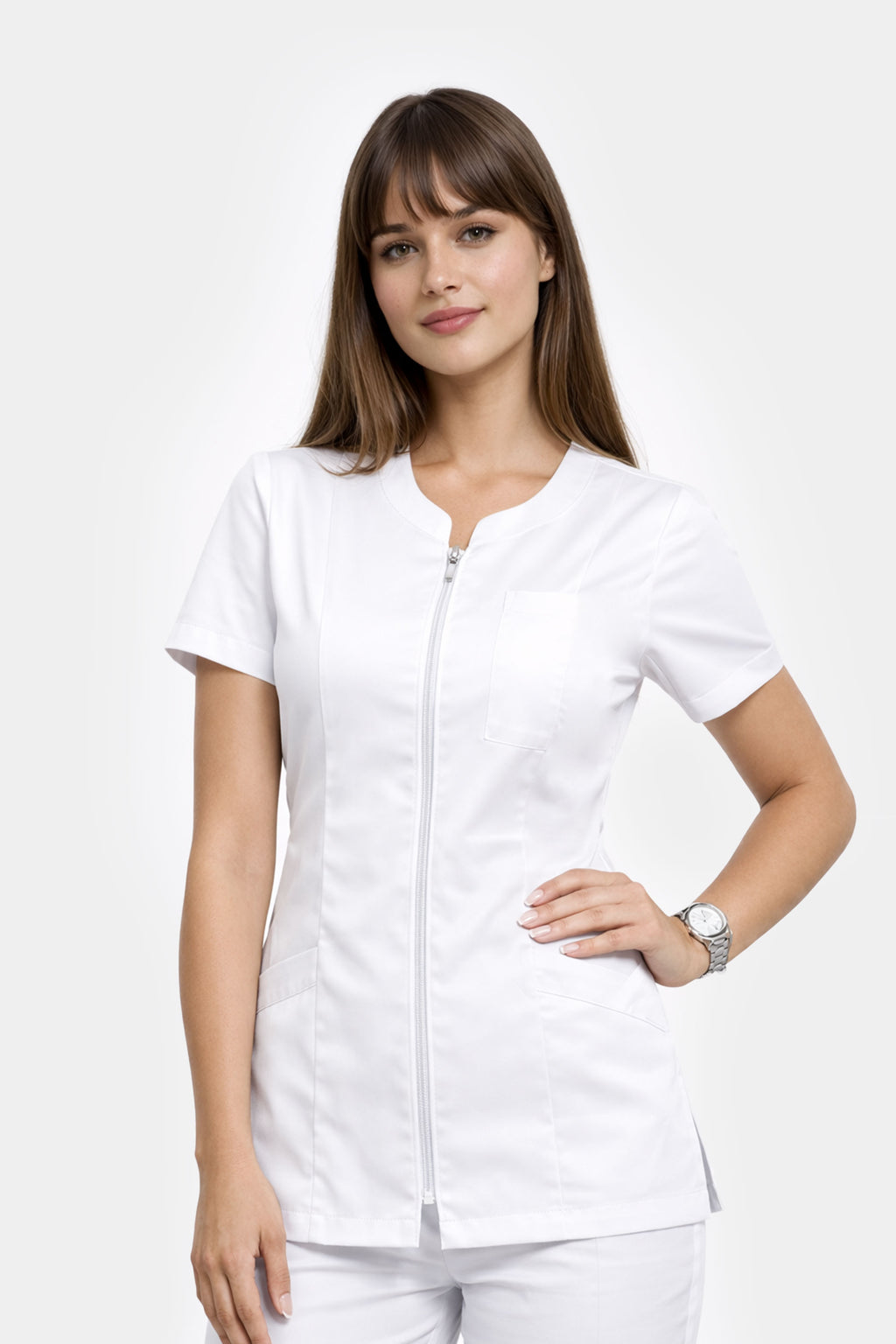 Damski żakiet medyczny Dagmara - kolor biały