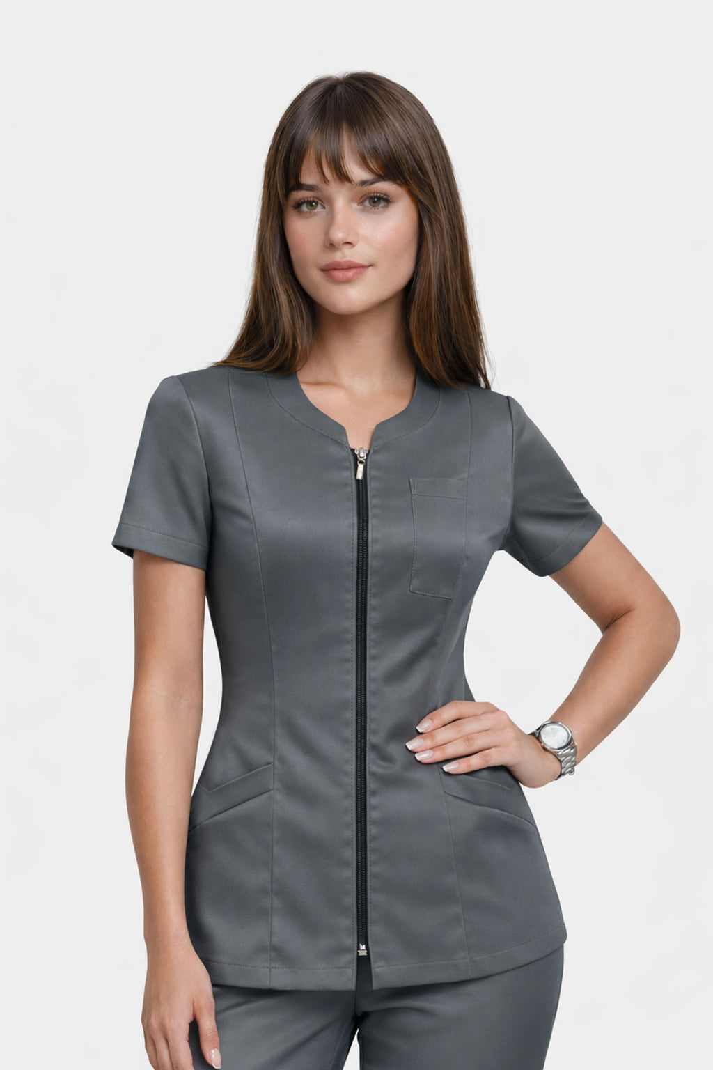 Damski żakiet medyczny Dagmara - kolor ciemno popielaty