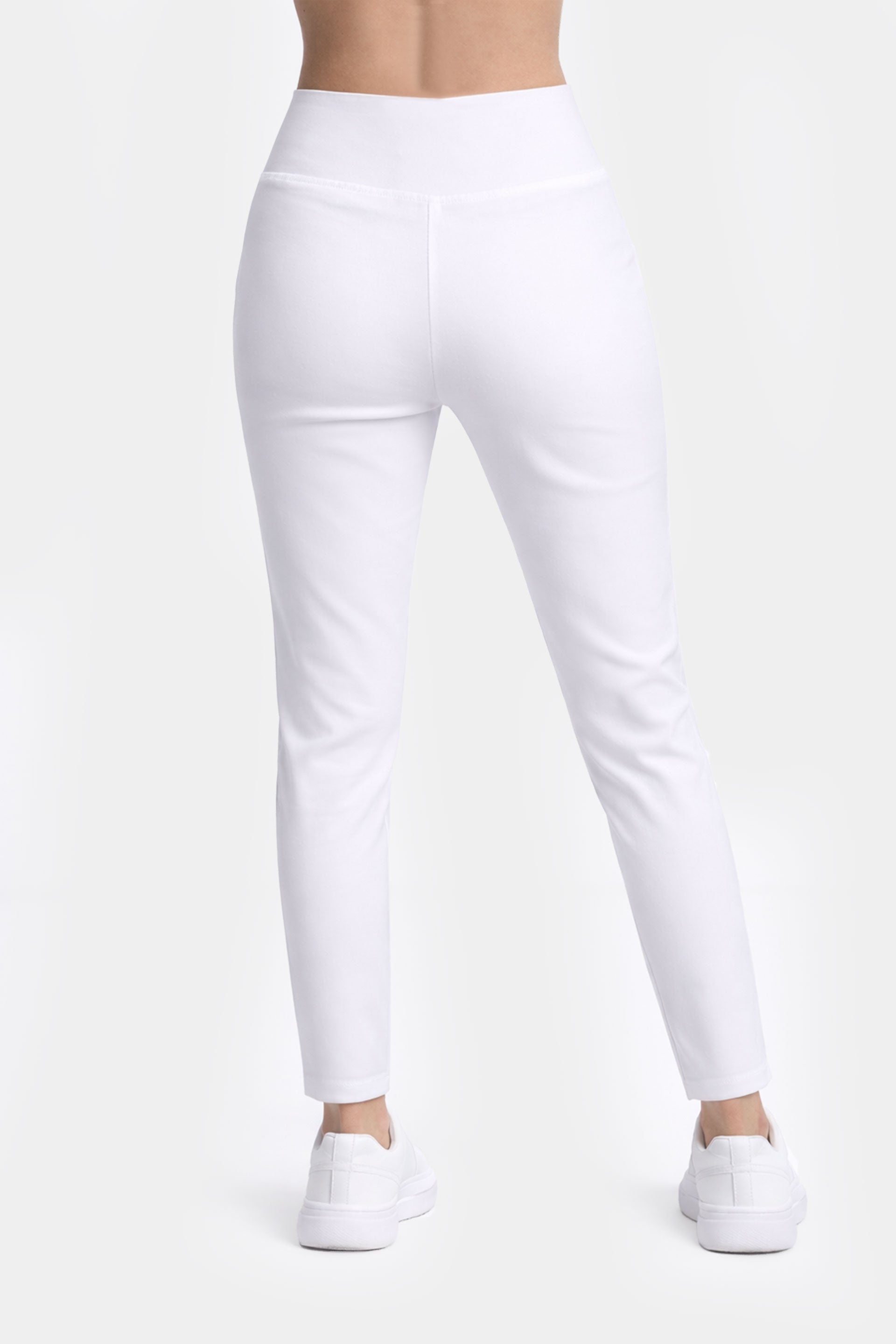 Medyczne spodnie damskie Fitness - kolor silk white