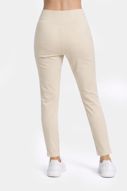 Medyczne spodnie damskie Fitness - kolor vanilla beige