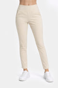 Medyczne spodnie damskie Fitness - kolor vanilla beige
