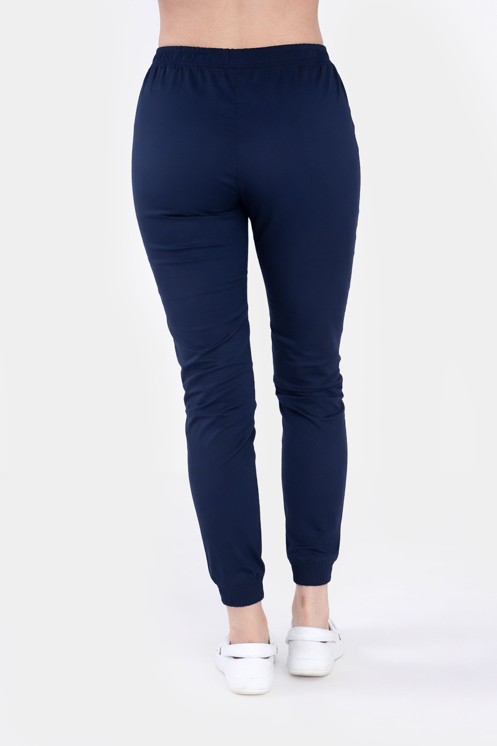 Medyczne spodnie damskie joggery - kolor granatowy