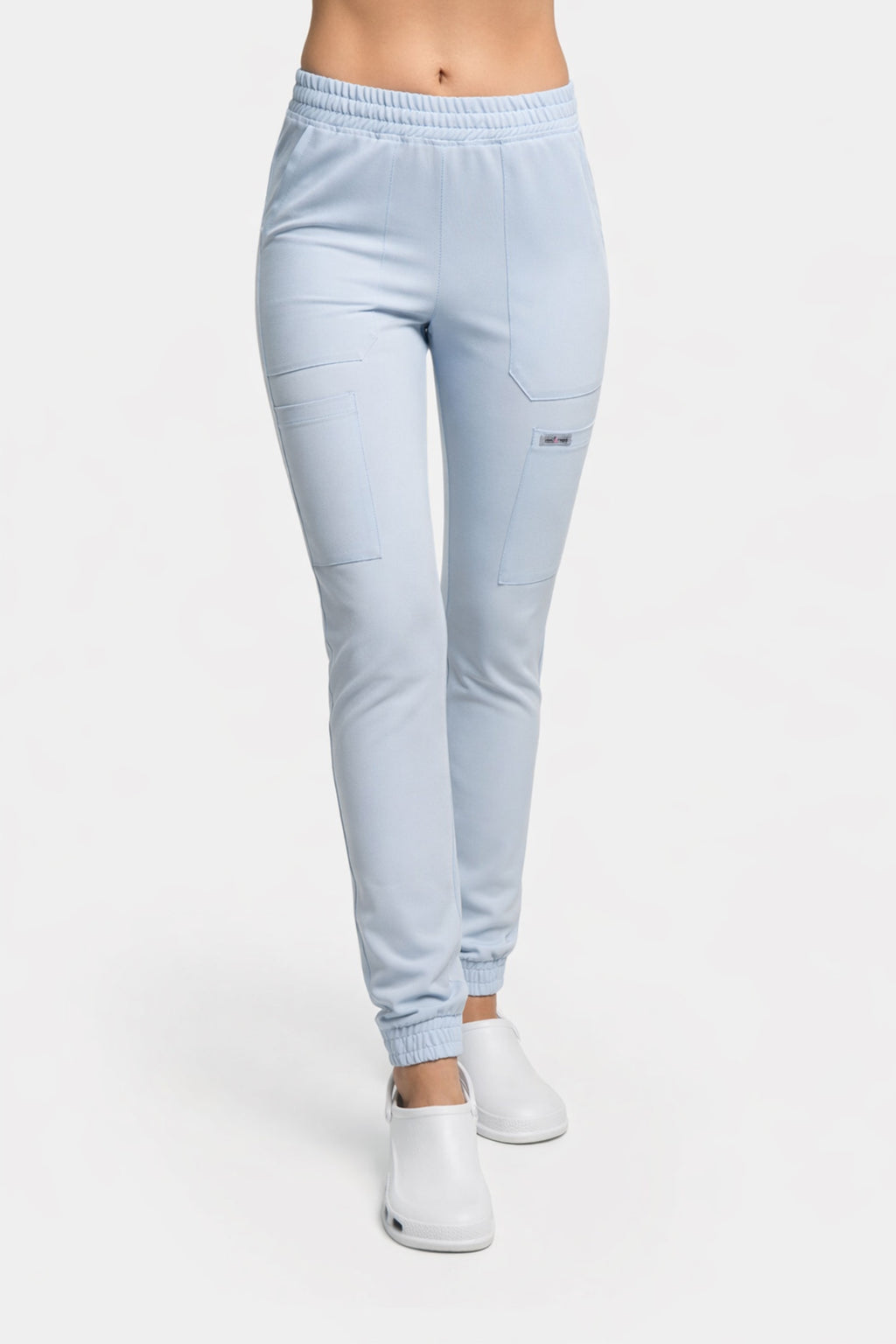 Damskie spodnie medyczne joggery Soft - kolor baby blue