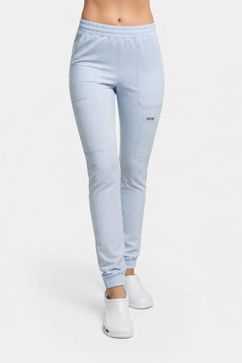 Damskie spodnie medyczne joggery Soft - kolor baby blue