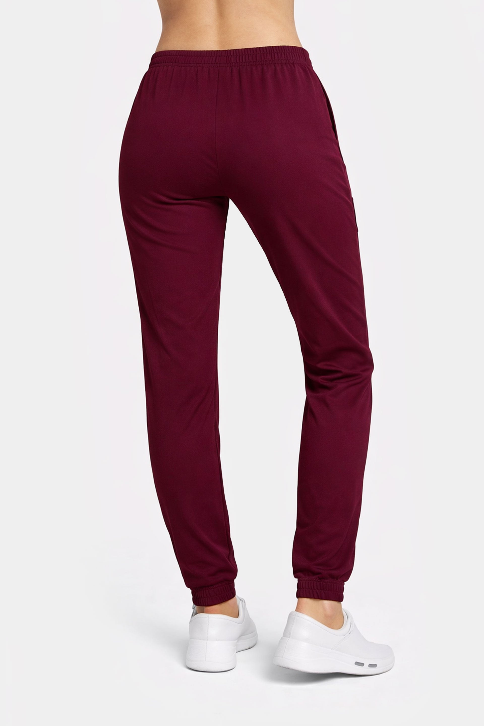 Damskie spodnie medyczne joggery Soft - bordo