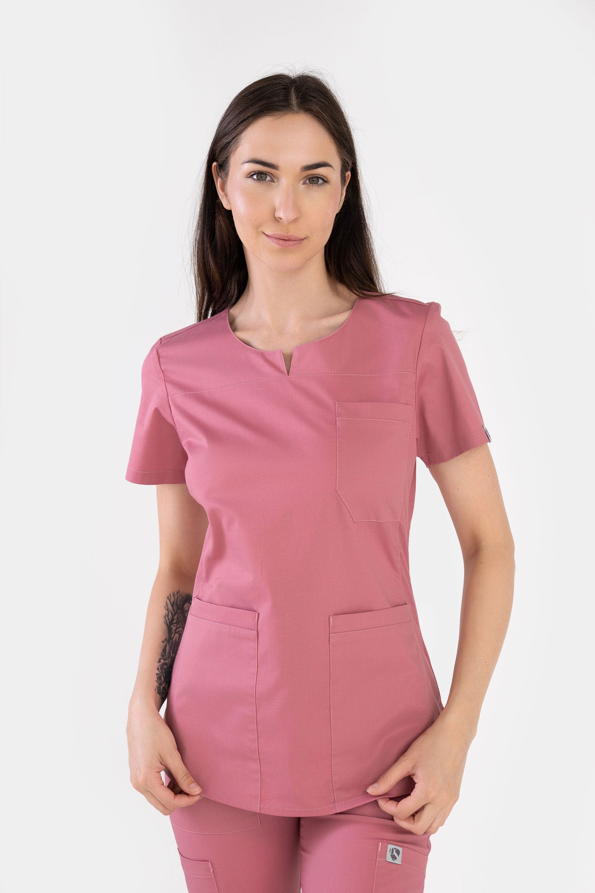 Komplet medyczny damski Coco - kolor ciemnoróżowy