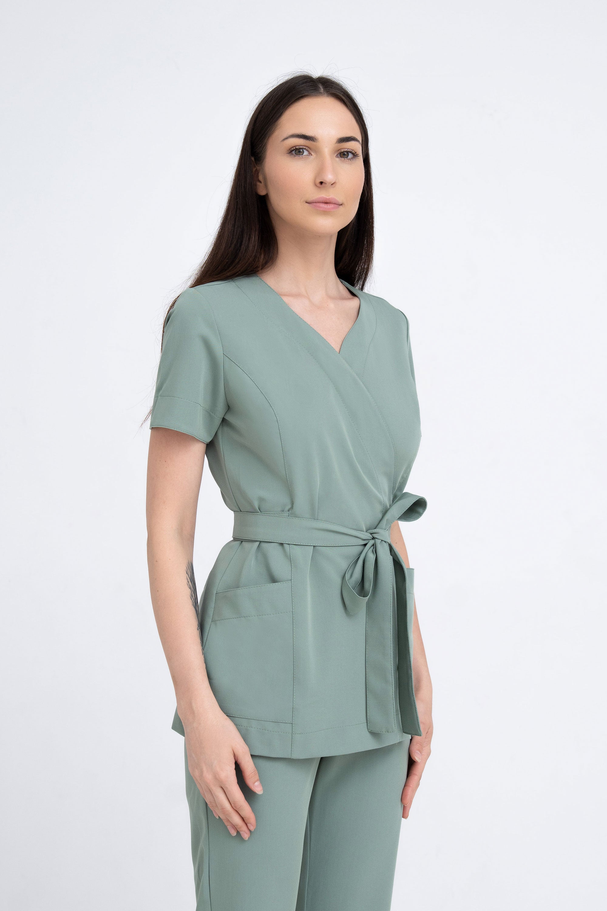 Kosmetyczna tunika damska Lili Soft - kolor lily pad