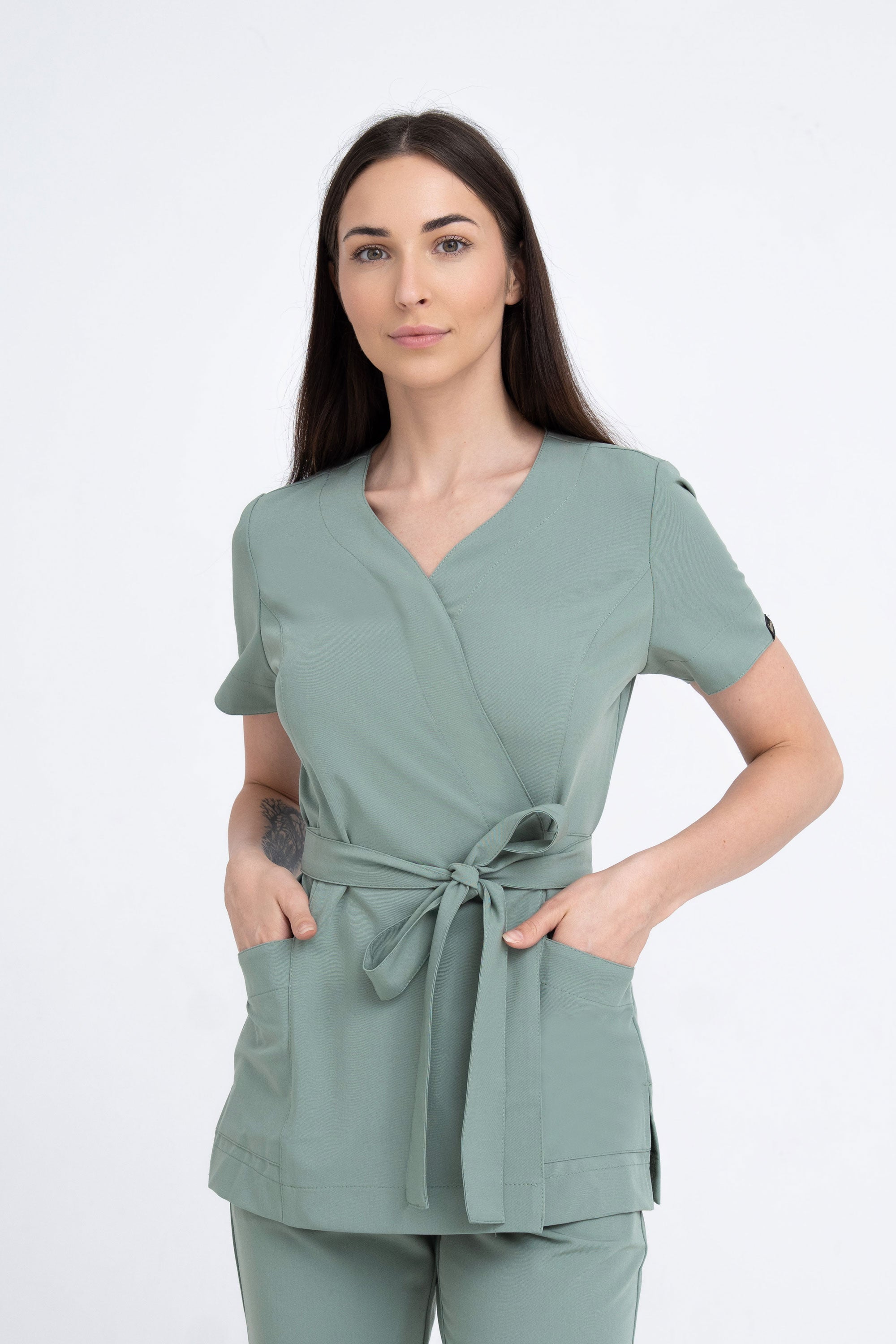 Kosmetyczna tunika damska Lili Soft - kolor lily pad