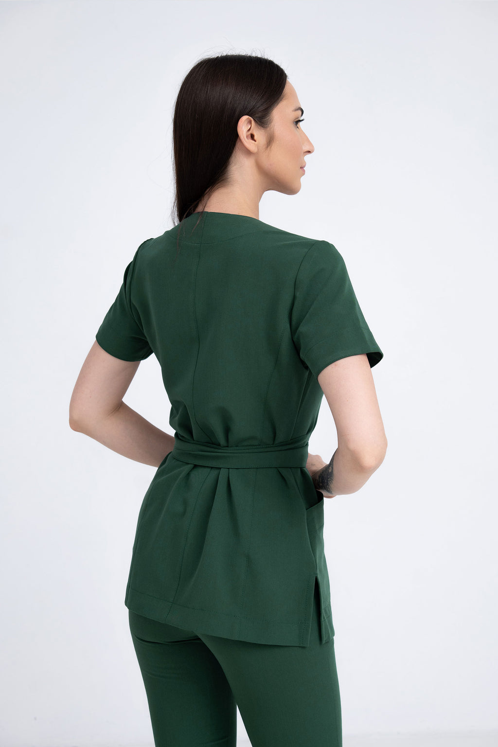 Kosmetyczna tunika damska Lili Soft - kolor dark green