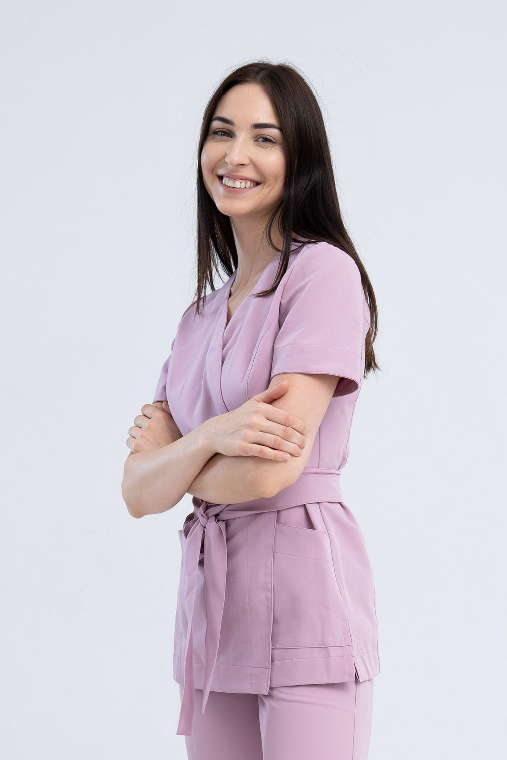 Kosmetyczna tunika damska Lili Soft - kolor pudra rose