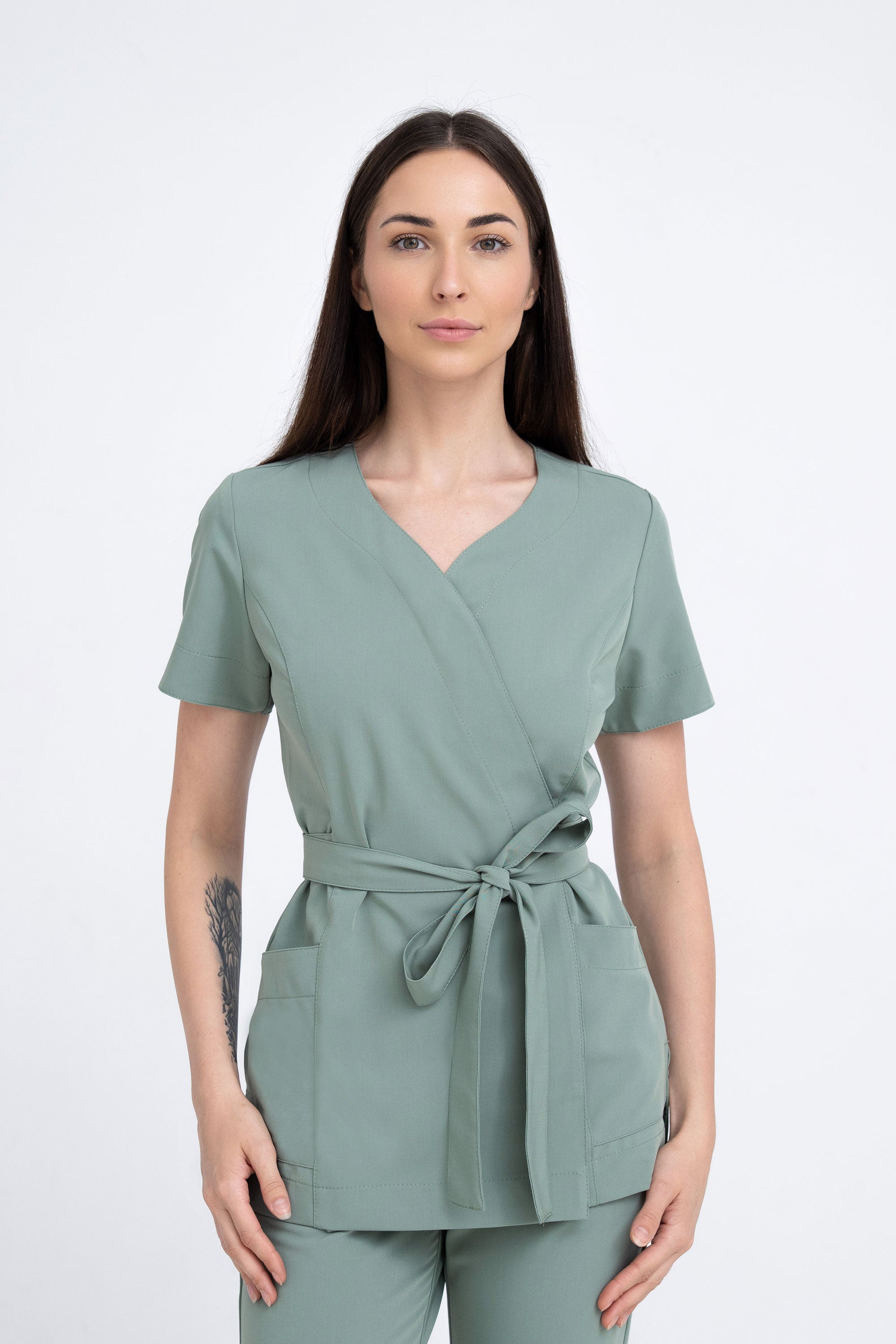 Kosmetyczna tunika damska Lili Soft - kolor lily pad