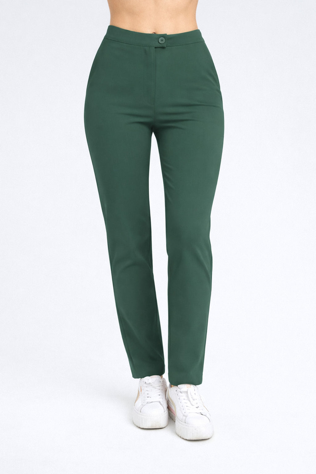 Damskie spodnie Mira Soft - kolor dark green