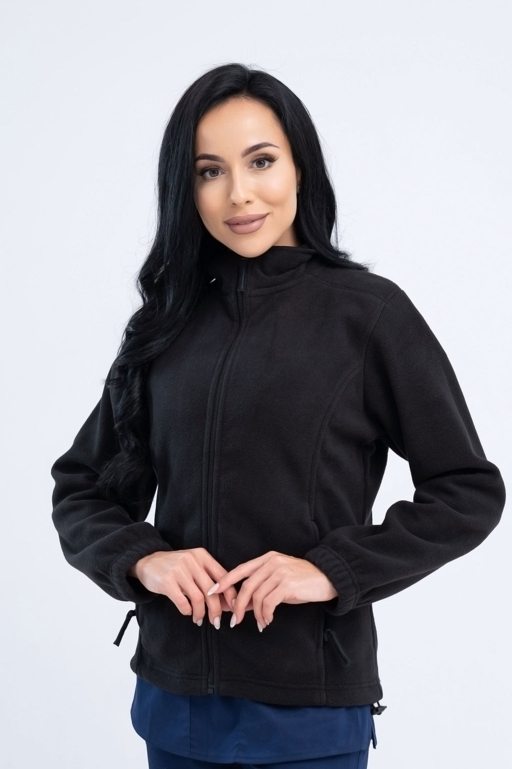 Polarowa bluza medyczna damska - kolor czarny