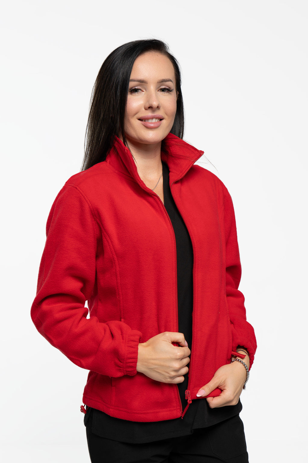 Polarowa bluza medyczna damska - kolor czerwony