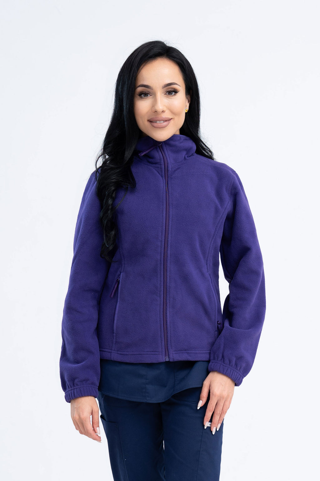 Polarowa bluza medyczna damska - kolor fioletowy