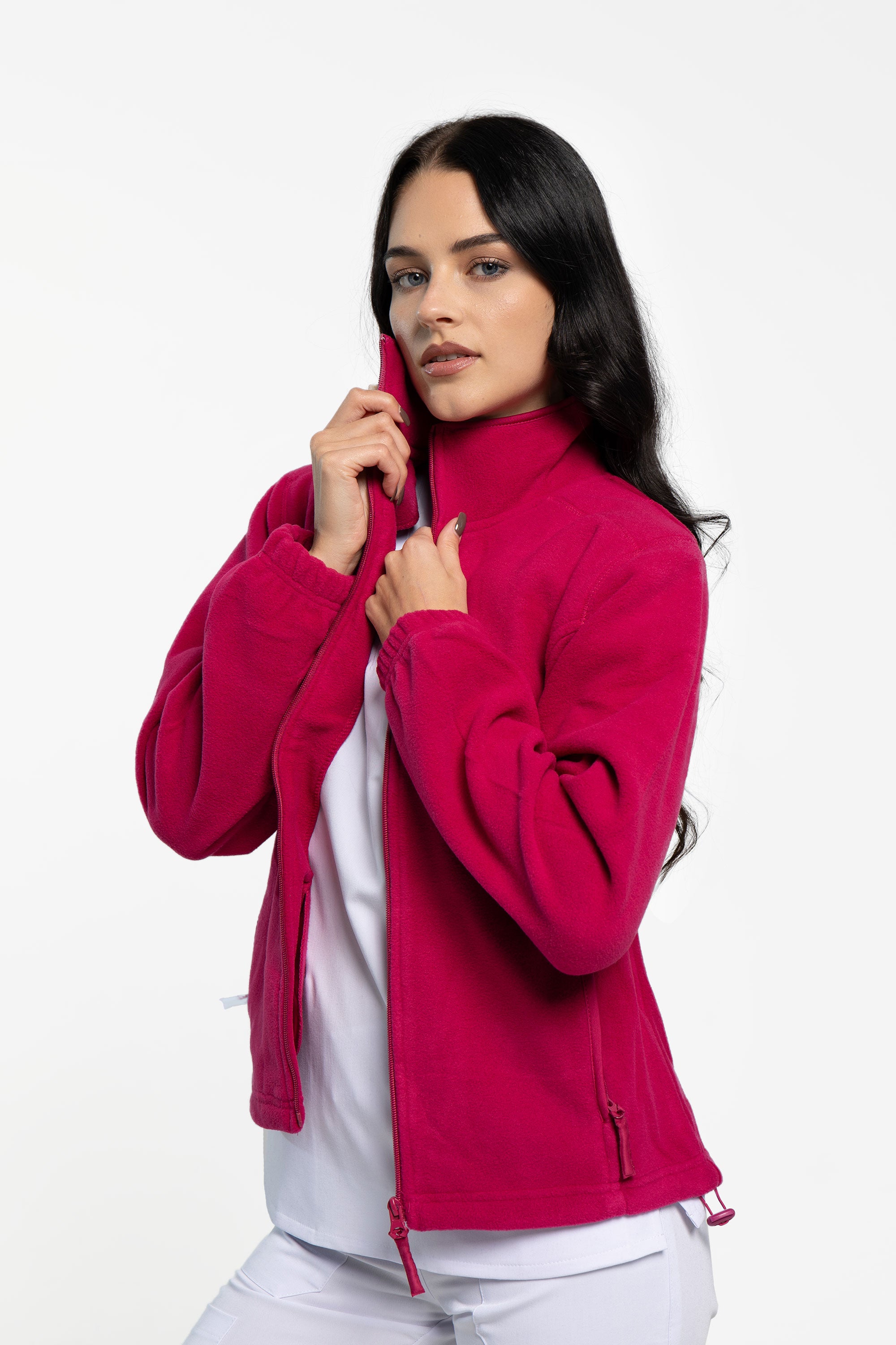 Polarowa bluza medyczna damska #malinowy