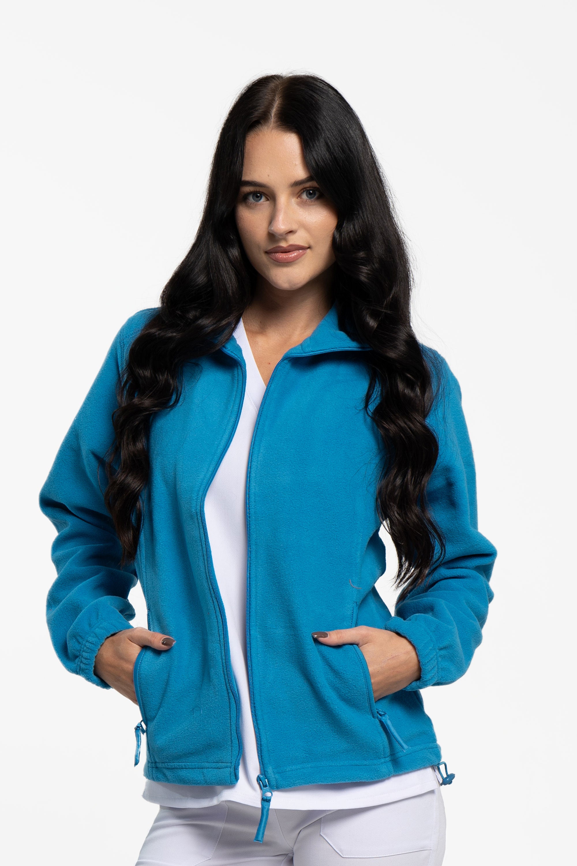 Polarowa bluza medyczna damska - kolor turkus