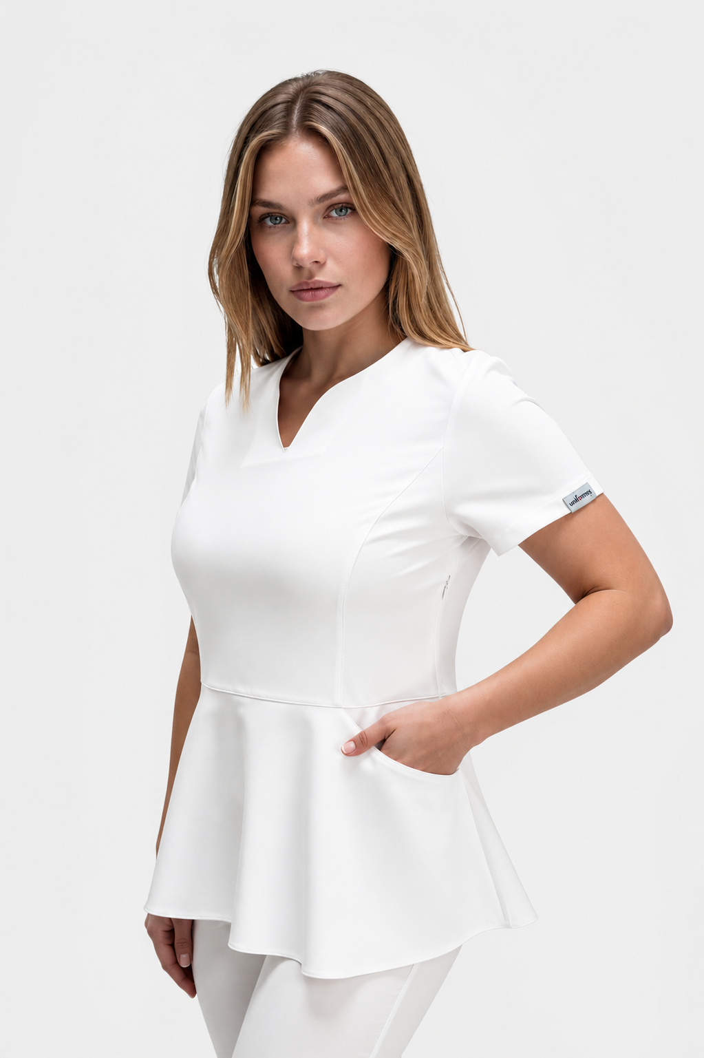 Bluza z baskinką Kate white