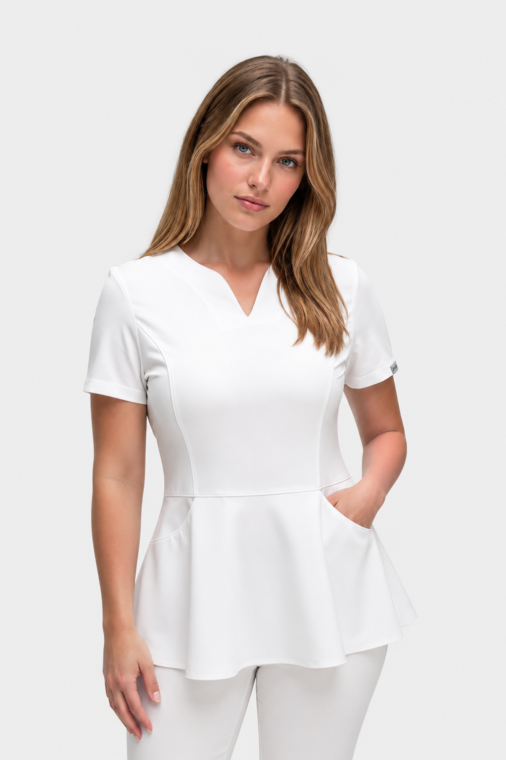 Bluza z baskinką Kate white