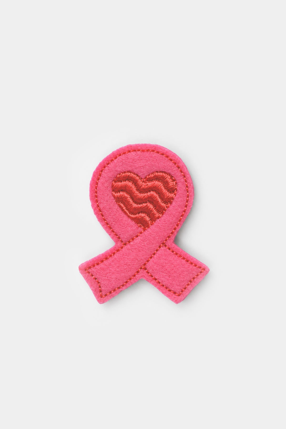 Broszka z haftowaną różową wstążką - Różowy Październik 🎀